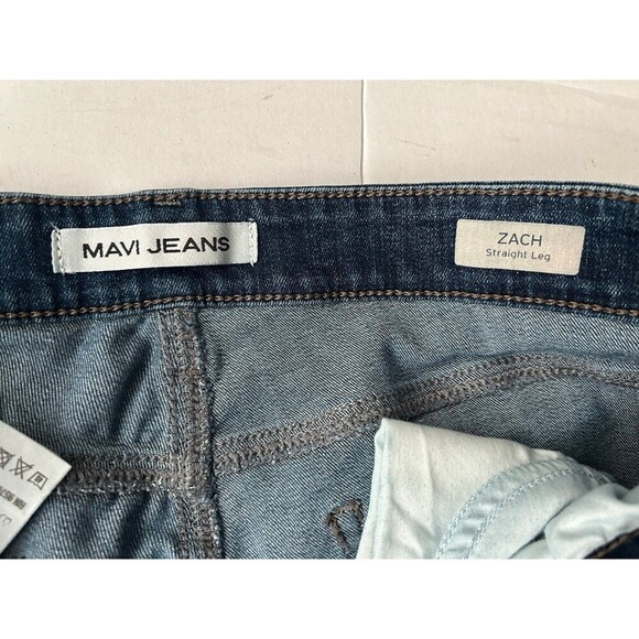 Mavi Men’s Zach Straight Leg Blue Jeans Sz 33X32 Dark Wash Denim Stretch - Picture 3 of 10